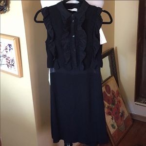 Sandro Paris Black Ruffle Dress